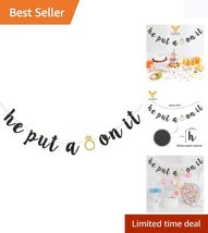 Elegant He Put A Ring On It Banner – Black Glitter Engagement Party Decor - $16.78