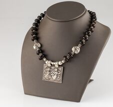 Argento Sterling Ganesha E Shiva Ciondolo Con Pietrificato Legno Perle S... - €771,50 EUR