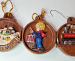 ES Molds Train Village Drummer Boy Ceramic Handpainted x3 Ornaments Vint... - $17.77