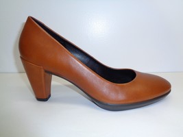 Ecco Size 6 to 6.5 SHAPE 55 PLATEAU Brown Leather Heels Pumps New Womens Shoes - £92.42 GBP