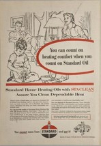 1958 Print Ad Standard Home Heating Oils Clean Dependable Heat Happy Family - £13.65 GBP