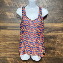 Mine Women&#39;s Top Small Blue Salmon Beige Multi-Color Sheer Sleeveless Ra... - $159.18 MXN
