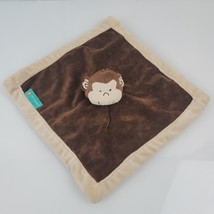 Tiddliwinks Lovey Security Blanket Monkey Baby Plush Brown Tan Trim Fleece Soft - £8.52 GBP