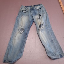 Vanity Jeans Women 27 Blue Destroyed Cuffed Capri Distressed Casual Pants - $13.97
