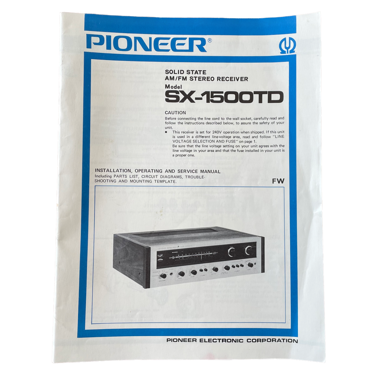 Pioneer SX-1500TD Installation Operation Service Manual Circuit  Diagams VTG - $39.59