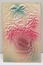 Basket of Flowers Embossed Airbrushed to Newark New Jersey Postcard D8 - £3.09 GBP