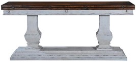 Console Table Italian Rustic Tuscan Antiqued White Pillars, Pecan Wood Fold Out - £1,949.62 GBP