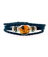 Leather Bracelet with Baltic Amber for Men Women Unisex - $58.55 CAD