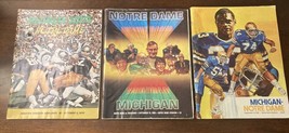 Lot 3 Notre Dame Michigan State Michigan Football Programs 1976 1982 1986 - £26.90 GBP