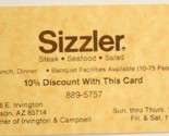 Sizler Steak Seafood Vintage Business Card Tuscan Arizona bc4 - $4.94