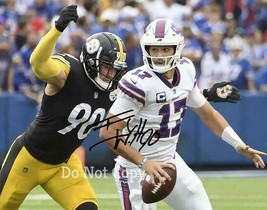 * Tj Watt Signed Photo 8X10 Rp Autographed Pittsburgh Steelers Josh Allen Sack - £15.75 GBP