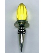 Amber Faceted Glass Bottle Stopper 5&quot; L Silver Tone - $356.56 MXN