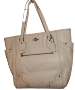 NWT Coach MICKE or MICKEY Leather Pebble Tote PurseCHALK F34039 - $3,615.00 MXN