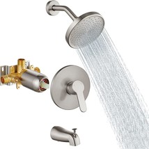 Aolemi 6 Inch Brushed Nickel Shower Trim Kit Wall Mount Shower Tub Faucet Set - £83.12 GBP