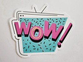 Wow! TV Looking Multicolor Word Simple Sticker Decal Awesome Embellishment Cool - £1.73 GBP