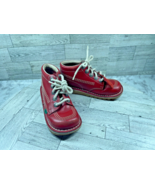 Kickers Boots Youth Kids Boys 12M Hi Original Shoes Red Leather Lace Up ... - $48.37 CAD
