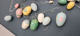 Vintage Wooden Hand Painted Easter eggs rabbit bird Tree Ornaments LOT of 52 - £14.87 GBP