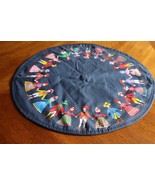 Vintage Danmark Danish Blue Folk Art Tablecloth Christmas Skirt Denmark ... - $301.72 MXN