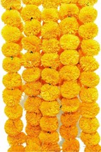 Artificial Marigold Flower Garlands Diwali Indian Wedding Decoration Yellow  - £11.81 GBP