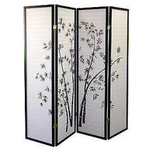 4-Panel Room Divider - Bamboo - £109.29 GBP