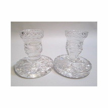 Waterford Crystal 1 pair low candlesticks - £42.06 GBP