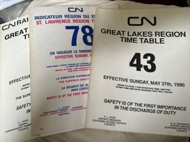 Lotto Di 3 Cnr Canadese Ferrovia Time Tavolo 1986-1990 Great Lakes St.Lawrence - £29.02 GBP