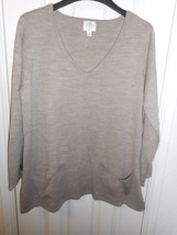 Women&#39;s St. John&#39;s Bay V Neck Sweater With Pockets Size Small Brown NEW - £15.32 GBP