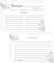 Recipe Cards 4X6 White - Pack of 100 Double-Sided Blank Cards for Bridal Showers - £12.59 GBP