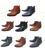Brand New Men&#39;s Cowboy Boots Western Leather Lined Ankle Harness Strap Z... - $589.71 MXN+