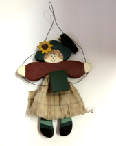 Girl  Wooden Wall Hanging Doll Folk Art - £11.01 GBP