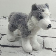 Douglas Cuddle Toys Blizzard Husky Dog Gray White Plush 7&quot; Stuffed Animal - £9.34 GBP