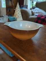 vintage 7.5&quot; wide Pyrex nesting bowl &quot;Old Orchard&quot; brown color - $14.85