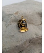 Grand Prix Vintage Tiny Lapel Pin Black Gold Color 3/4 Inch  - $8.63