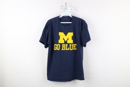 Vintage Mens Medium Faded Spell Out University of Michigan Short Sleeve T-Shirt - £19.31 GBP