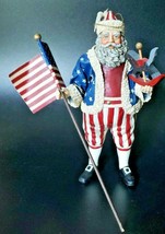 Clothtique Patriotic Santa - 1992 Possible Dreams 7.25&quot; Tall Tags U33 - £15.71 GBP