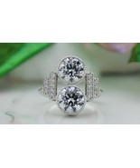 2 Ct Art Deco Antique Two Round Cut Vintage Engagement Ring 925 Sterling... - $122.10 CAD