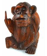 6 Inch Rude Monkey Flipping The Bird Middle Finger Wooden Statue WorldBa... - £16.98 GBP