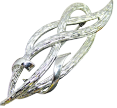 Vintage Coro Large Brooch 3" Women Fashion Open Work Abstract Design Statement - $9.79