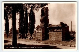 La Via Appia Antica Rome Italy RPPC Real Photo Postcard Unposted Ancient Roadway - £38.25 GBP