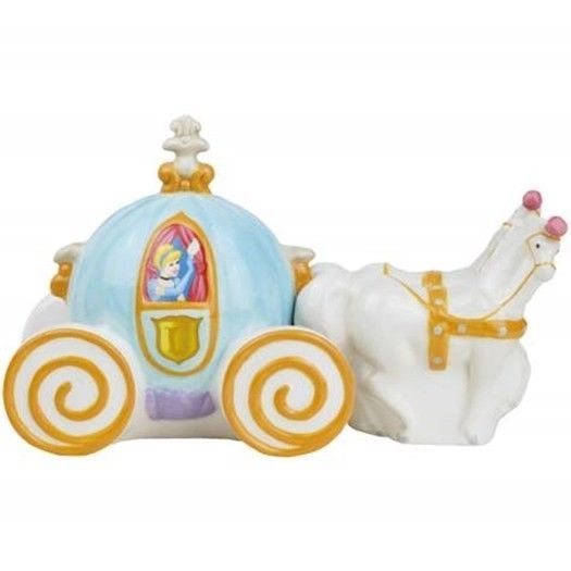 Primary image for Walt Disney's Cinderella's Carriage Ceramic Salt and Pepper Shakers, NEW UNUSED