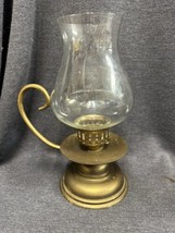 Large Vintage Solid Brass Candle Holder with handle And Glass Globe - £22.94 GBP