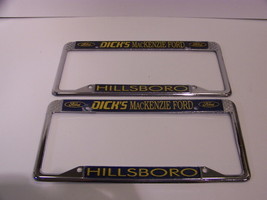 Dick&#39;s Mackenzie Ford Hillsboro Oregon Metal License Plate Frames Pair - £28.76 GBP