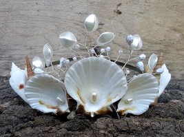 Sea Shell Crown, Mermaid hair accessories, Ariel costume - £37.56 GBP