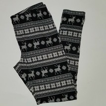 NEW Authentic American Heritage SO Holiday Leggings Black Reindeer Mid Rise MED - £10.99 GBP