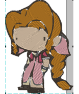 Final Fantasy Aerith Simple Chibi Embroidery Pattern - $5.00