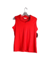 Northern Isles Collard Sleeveless V-neck Polo Womens Size Small Red New - £12.42 GBP