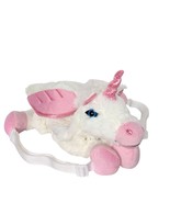 Hobby Lobby White Unicorn Zip Up Purse Plush Glitter Sparkly Stuffed 17&quot; - $31.27 CAD
