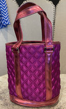 Marc Jacobs Satchel Quilted Satin Bucket Bag Tote Fuchsia Pink Metallic - $29.99