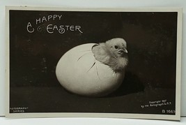 Rppc Happy Easter, Baby Chick In Egg Rotograph Co 1906 Postcard F11 - £9.55 GBP