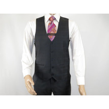 Men Suit BERLUSCONI Turkey 100% Italian Wool Super 180's 3pc Vested #Ber41 Black image 11